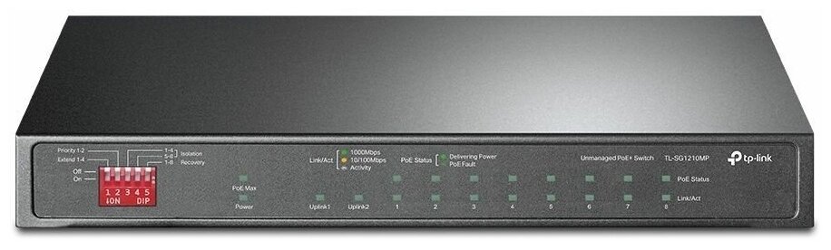 TP-LINK TL-SG1210MP 10-портовый гигабитный настольный коммутатор на 8 портов PoE