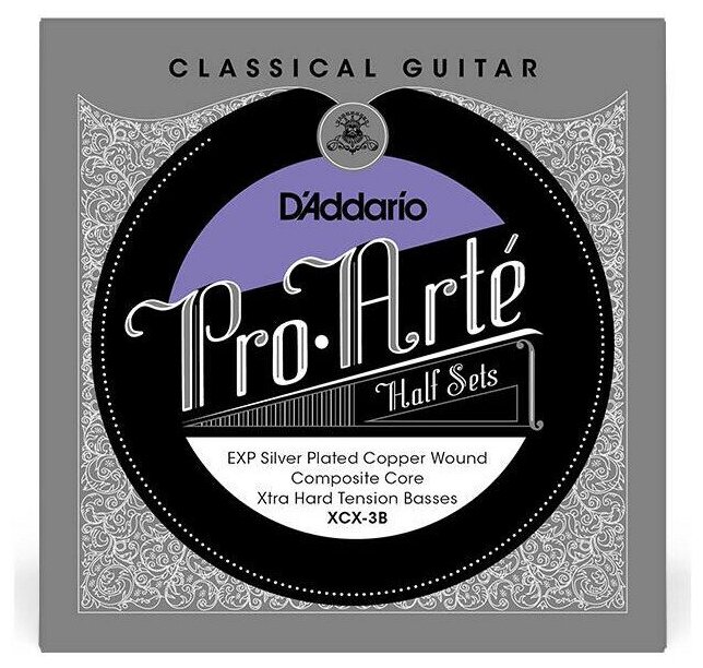 D'ADDARIO XCX-3B - комплект басовых струн для классической гитары, экстра сильное натяжение