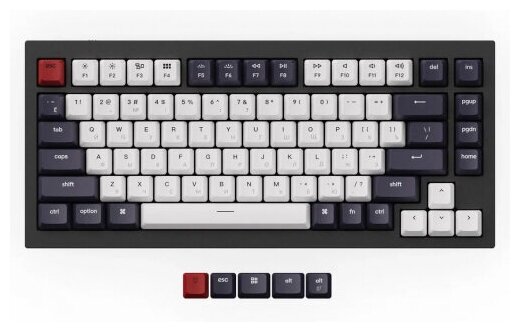 Беспроводная механическая клавиатура QMK Keychron Q1 84 клавиши алюминиевый корпус RGB подстветка Gateron G Phantom Red Switch цвет черный
