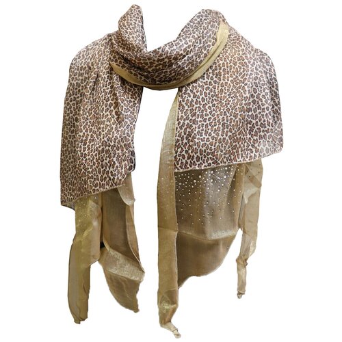фото Шарф crystel eden,200х34 см, коричневый, бежевый