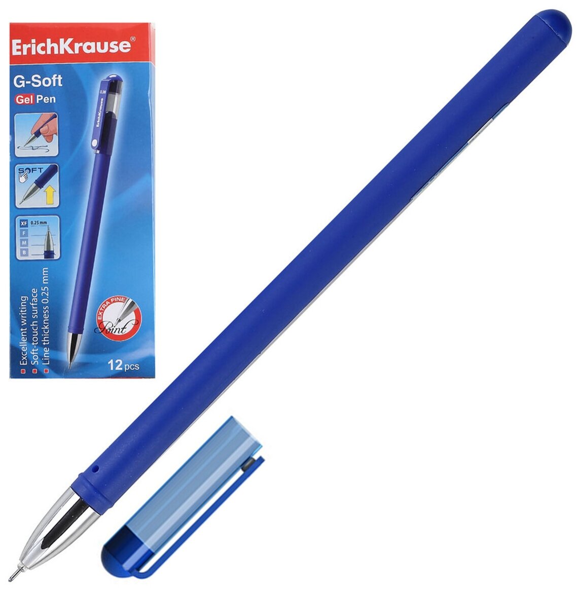ErichKrause Ручка гелевая G-Soft, синий , 39206