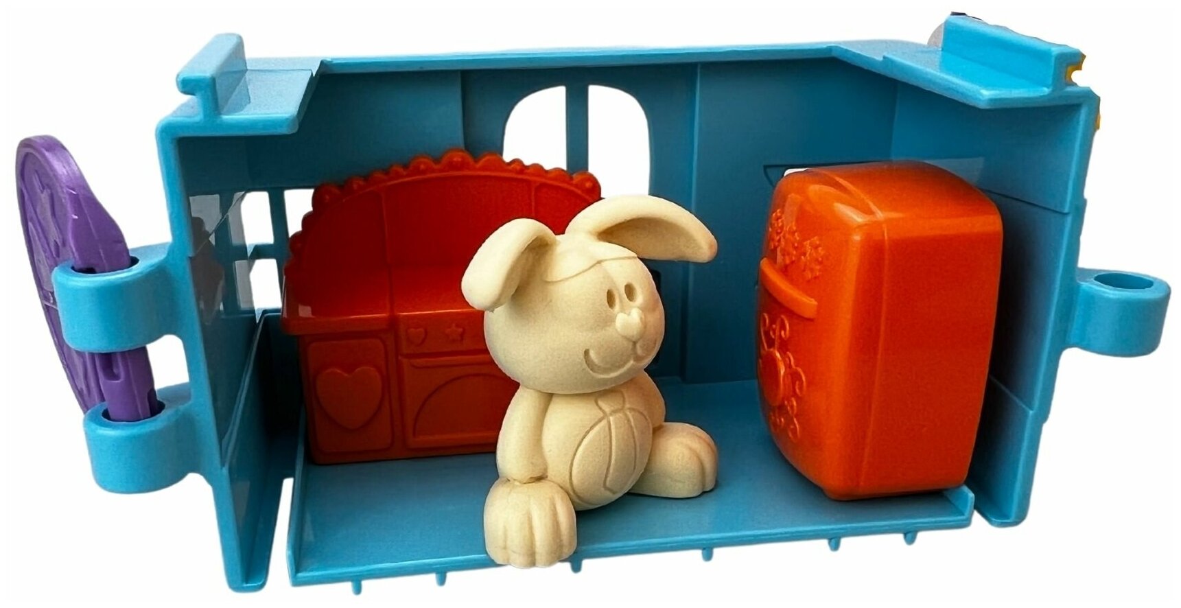 Игрушка детская, Зайкин домик, с фигуркой зайчика, Игровой набор, Кухня, игрушки для девочек, голубой, 5 предметов