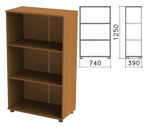 Шкаф (стеллаж) "Монолит", 740х390х1250 мм, 2 полки, цвет орех гварнери, ШМ51.3