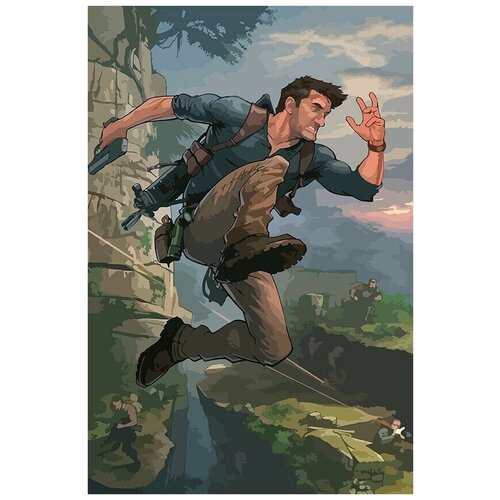 картина по номерам на холсте игра uncharted нейтан дрейк 9178 г 60x40 Картина по номерам на холсте игра Uncharted Нейтан Дрейк - 6586 В 60x40