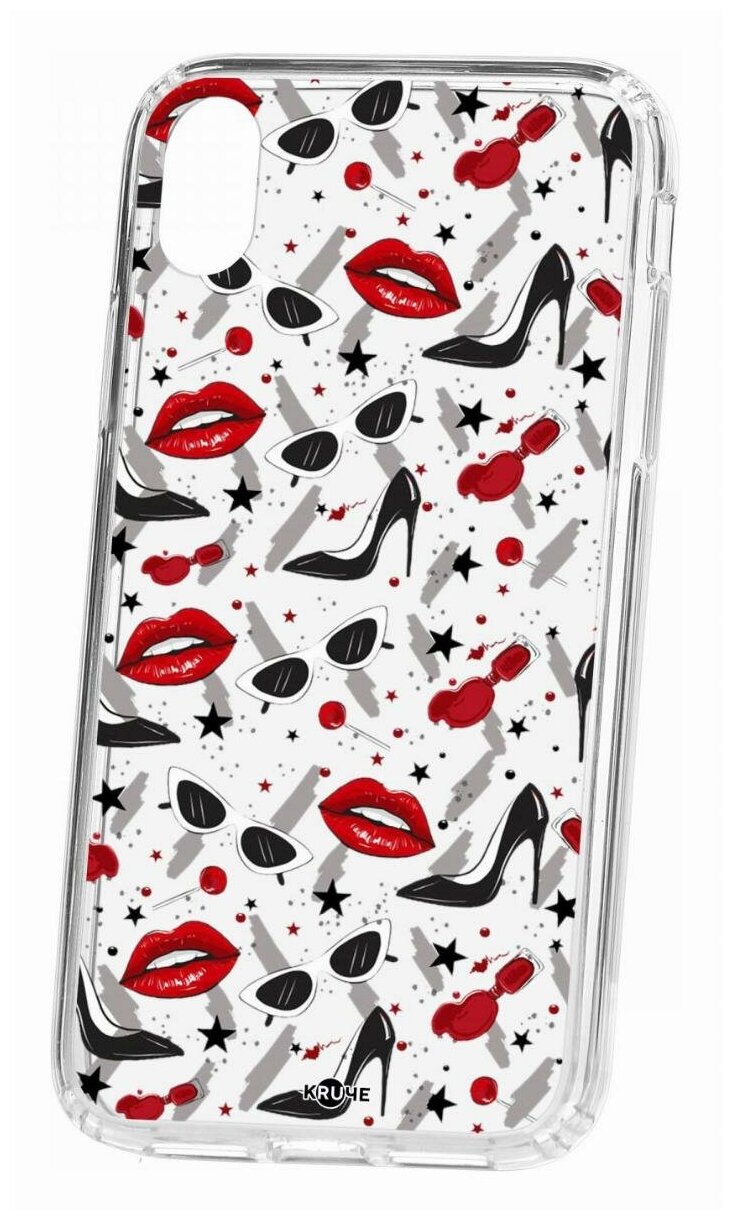 Чехол для iPhone XR Kruche Print Be yourself,противоударная пластиковая накладка с рисунком,защитный силиконовый бампер с принтом и защитой камеры