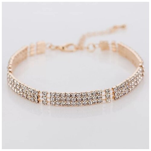 Браслет женский аксессуар украшения бижутерия для свадьбы выпускного золотистый.