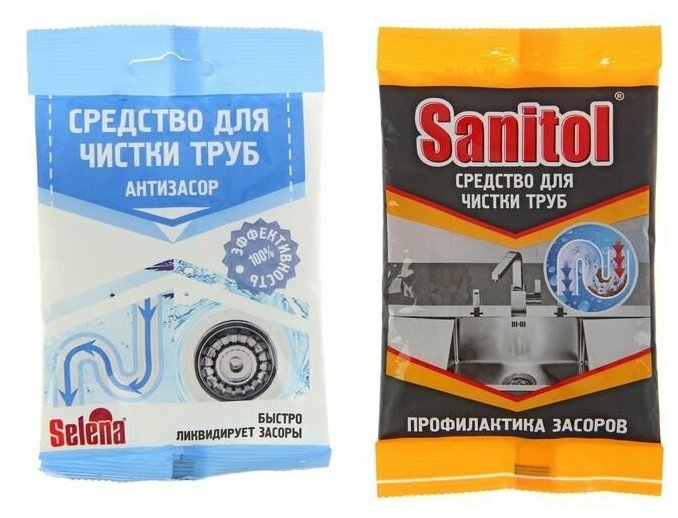 Антизасор для чистки труб Selena Sanitol 90 г