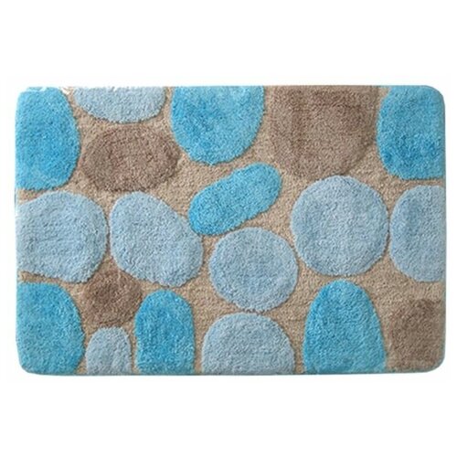 Коврик для ванной комнаты и туалета размером 100х60 см Лора, цвет синий, голубой