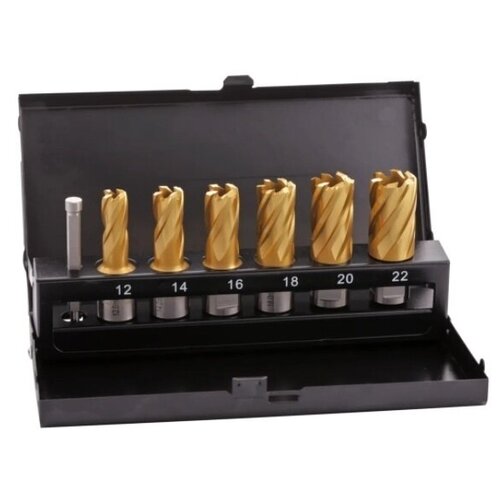 Набор корончатых сверл 12-22мм 7шт HSS-G TiN Weldon19 Terrax by Ruko A108820T 24231₽