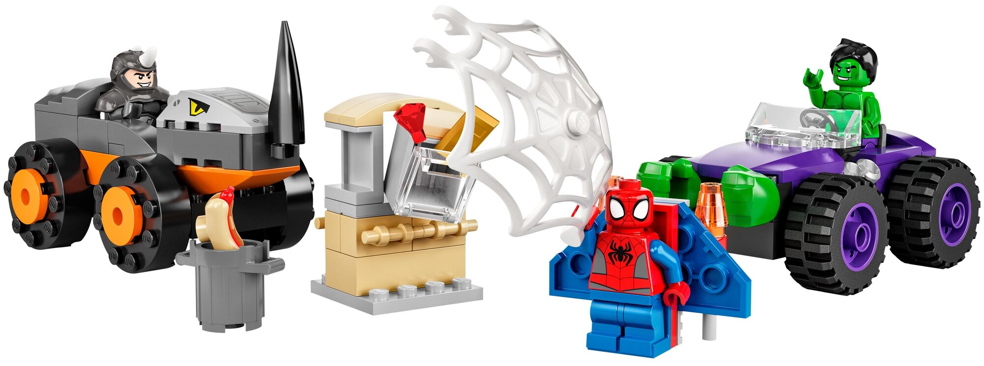 Конструктор Lego Spidey Схватка Халка и Носорога на грузовиках, - фото №5