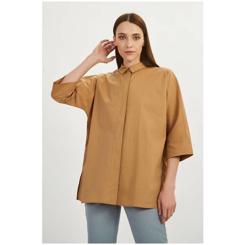 фото Блузка baon рубашка оверсайз из комплекта baon, размер: s, бежевый