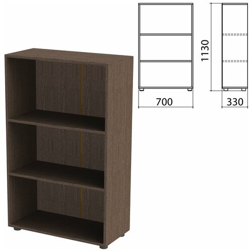 Стеллаж Монолит 700х330х1130 мм, 2 полки, ЛДСП, цвет венге (ШК39.16)