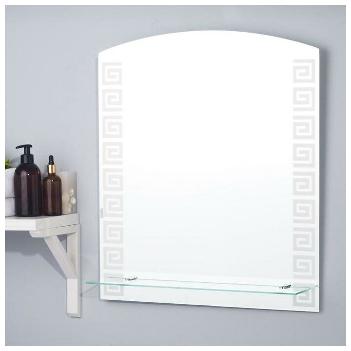 Зеркало «Гермес», настенное, с полочкой, 53×63 см - фотография № 1