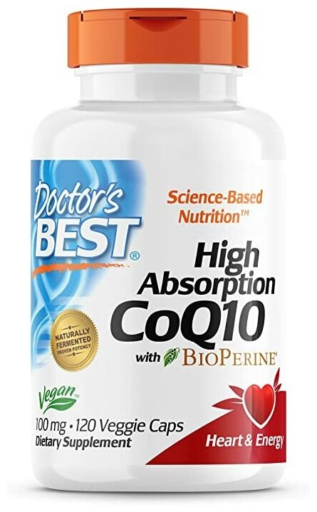 Doctor's Best High Absorption CoQ10 with BioPerine 100 mg 120 Veggie Caps