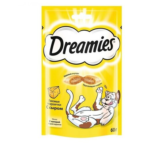 Лакомство Dreamies для кошек, сыр, 60 г лакомство для кошек dreamies сыр 60 г