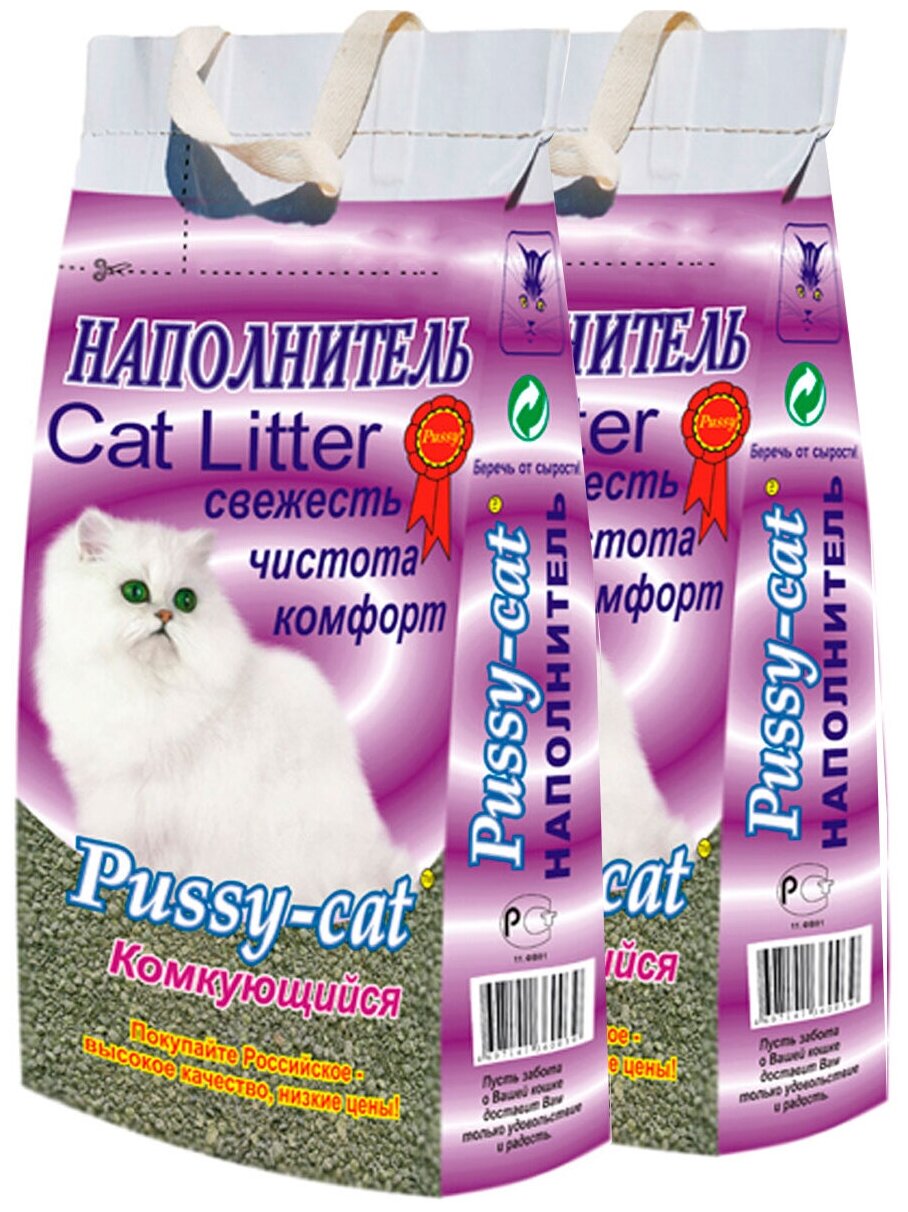 PUSSY-CAT комкующийся – Пусси-кэт наполнитель комкующийся для туалета кошек (10 + 10 л) - фотография № 3