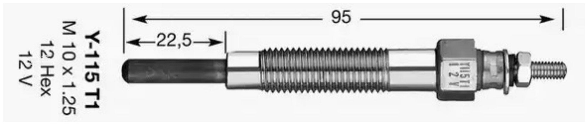 NGK-NTK 2189 Y-115T-1_свеча накаливания\ Mitsubishi Galant 4D55 83/Pajero 2...