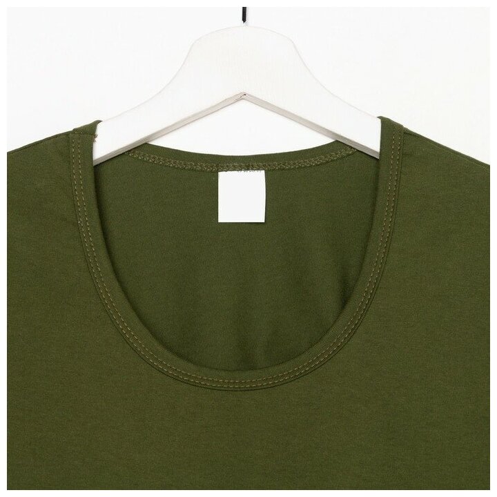Tusi Комплект женский (футболка/брюки), цвет хаки/листья, размер 56 - фотография № 7