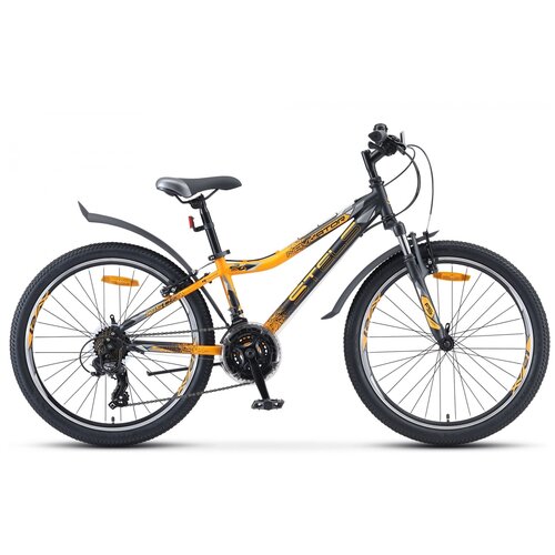 Подростковый горный MTB велосипед STELS Navigator 410 V 24 21-sp V010 2019 рама 12 Чёрныйжёлтый 1857000₽