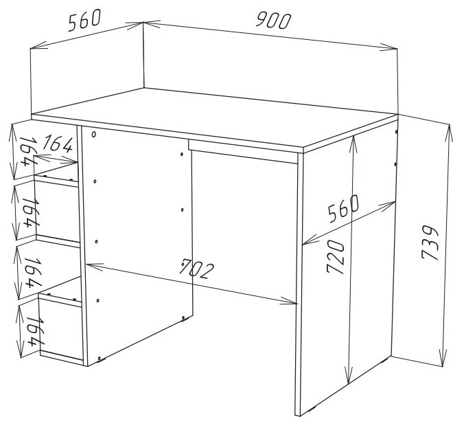 Стол письменный Нк-мебель STERN Т-12(16 мм) Белый 72674939