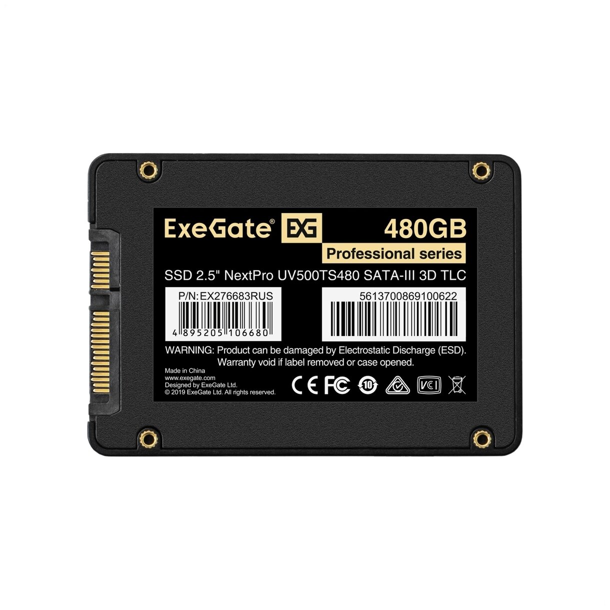 Накопитель SSD Exegate NextPro 2.5" 480GB UV500TS480 (SATA-III, 3D TLC) (EX276683RUS) - фото №8