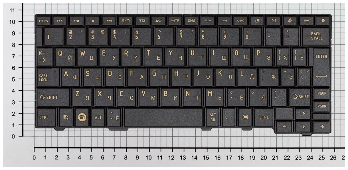 Клавиатура для ноутбука Toshiba Mini AC100 Series Плоский Enter Черная без рамки PN NSK-TK30R