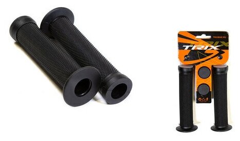 фото Грипсы TRIX, для BMX, резиновые, 145мм, антискользящие, с гардой, черные