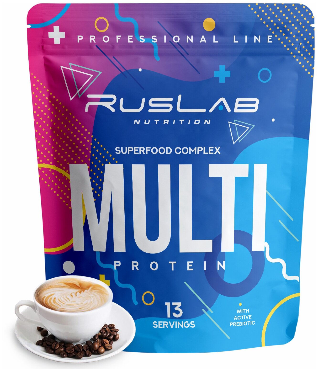 MULTI PROTEIN, многокомпонентный протеин, белковый коктейль для похудения (416 гр), вкус капучино