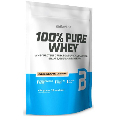 карамель капучино biotechusa 100% pure whey 454 гр biotechusa Протеин BioTechUSA 100% Pure Whey, 454 гр., печенье и крем