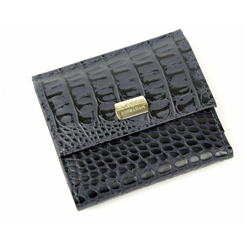 фото Кошелек женский из натуральной кожи, маленький бумажник для денег, портмоне на каждый день темно-синий cro-r-206-310 нет бренда