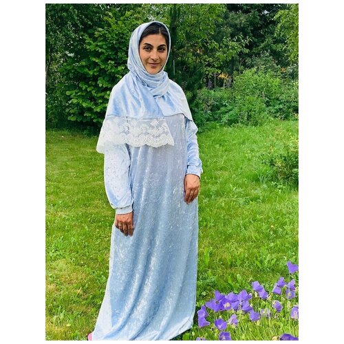 фото Платье fatmafashion, размер 42-48, голубой