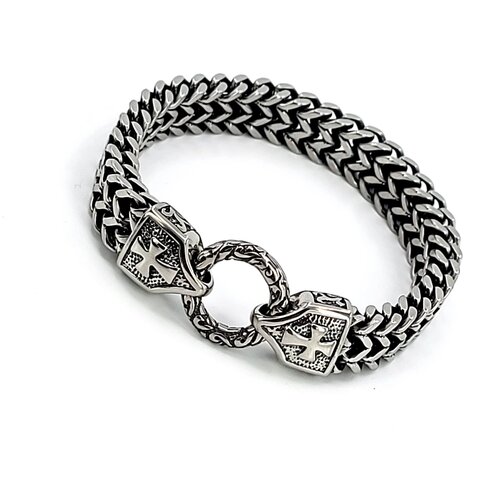 фото Широкий браслет плотного плетения из стали / крупный браслет из нержавеющей стали (22см) 85694008 hagust