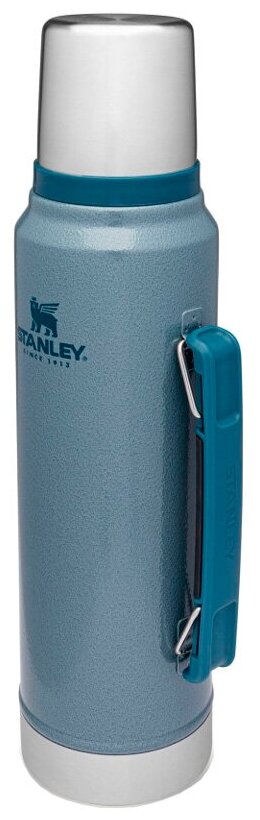 Термос Stanley Classic (1 литр), голубой - фотография № 3