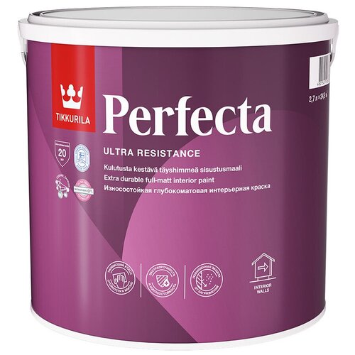 Краска моющаяся Tikkurila Perfecta база С бесцветная 2,7 л