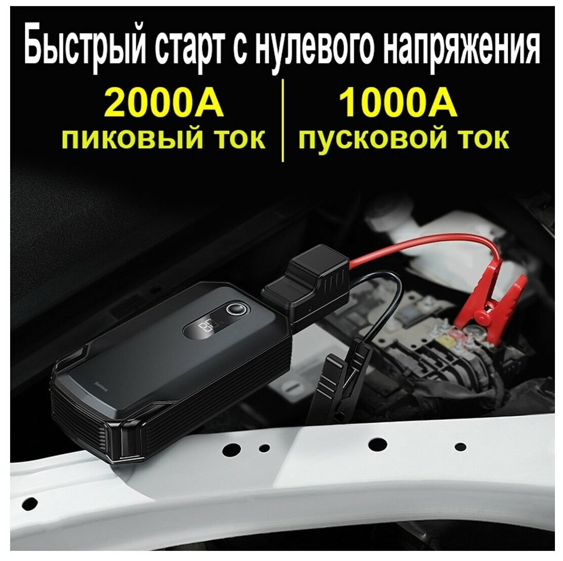 Пусковое устройство/Внешний аккумулятор Baseus Super Energy Max Car Jump Starter 20000mAh / черный (CRJS04)