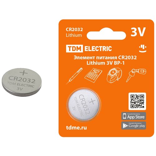 Элемент питания CR2032 Lithium 3V BP-1 TDM элемент питания energizer lithium cr2032