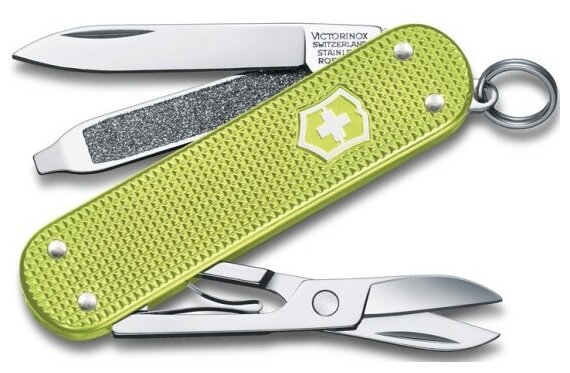 Нож-брелок Victorinox Classic SD Alox Colors Lime Twist, 58 мм, 5 функций, светло-зелёный