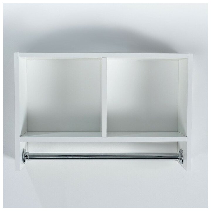 Шкаф подвесной со штангой для полотенец, белый, 60 х 15,4 х 40 см - фотография № 1
