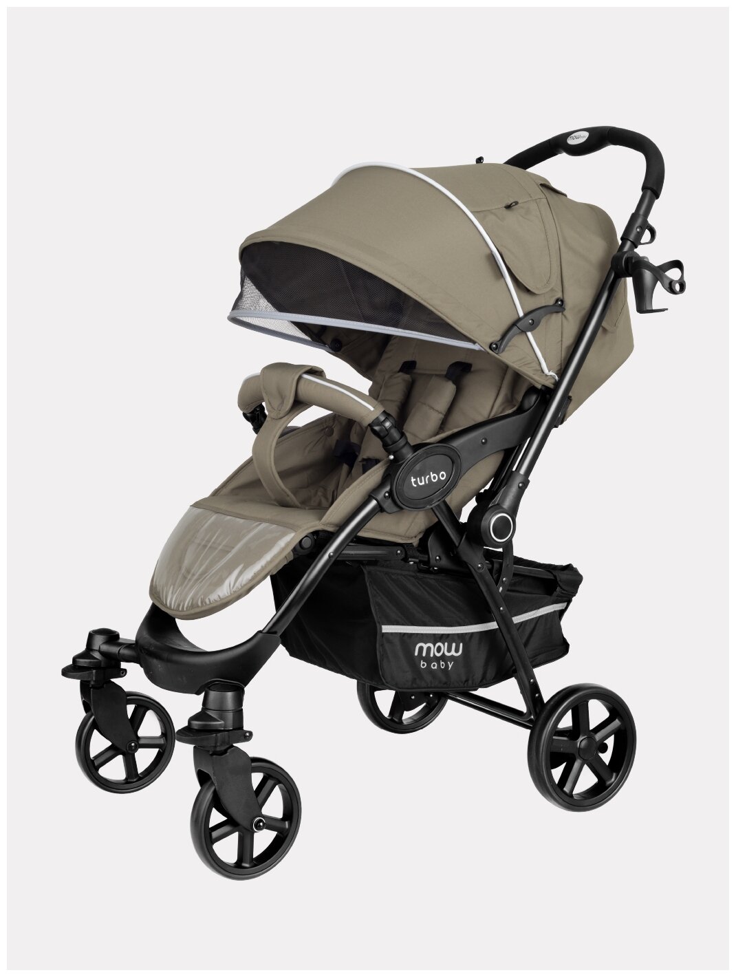 Коляска прогулочная детская MOWBABY TURBO MB020 с перекидной ручкой, Olive