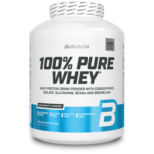 Протеин BioTechUSA 100% Pure Whey, 2270 гр., черный бисквит