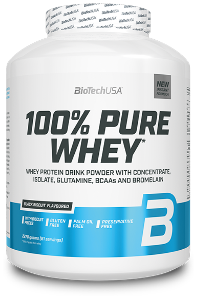 BioTechUSA 100% Pure Whey 2270 гр., чёрный бисквит