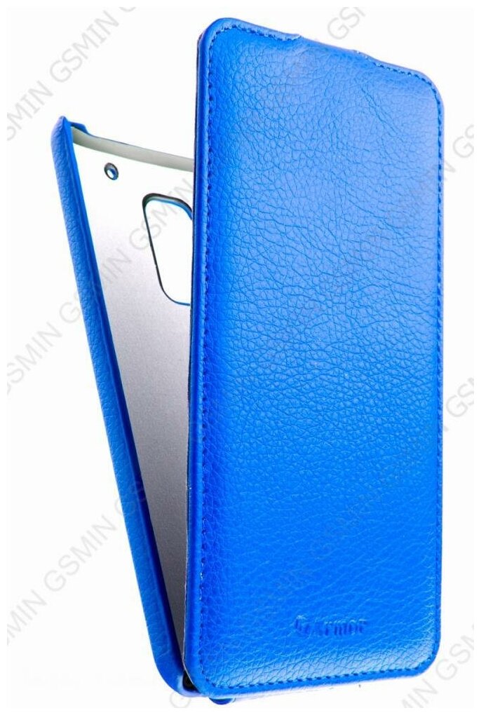 Кожаный чехол для HTC One Max / T6 Armor Case "Full" (Синий)