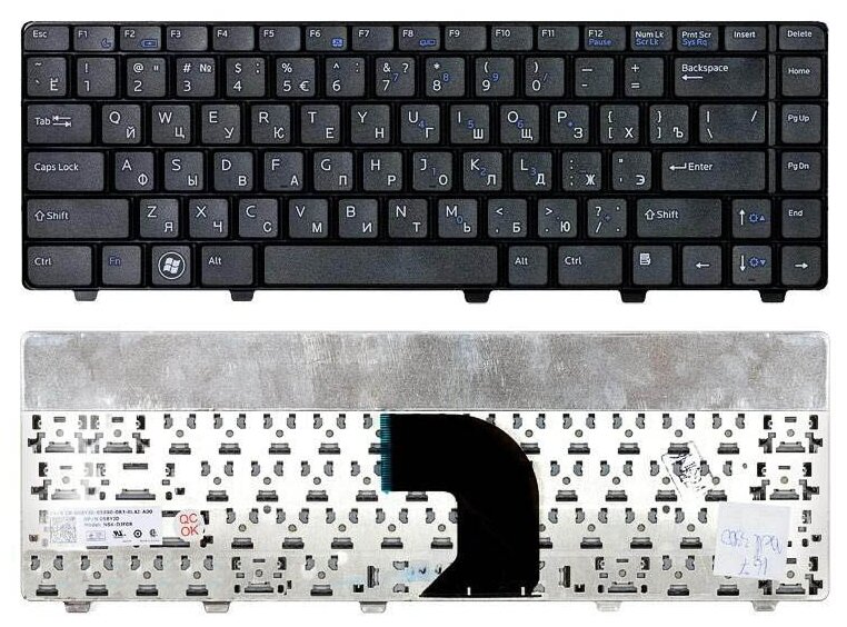 Клавиатура для ноутбука Dell Nsk-Dhf0r черная 1520₽