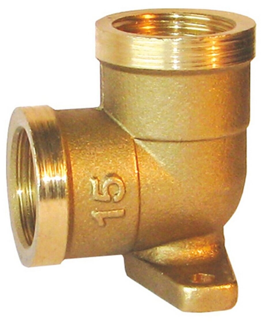 фото Уголок 1/2' вн/вн ЛАТ LEXLINE 15 с фланцем 15 (Украина)