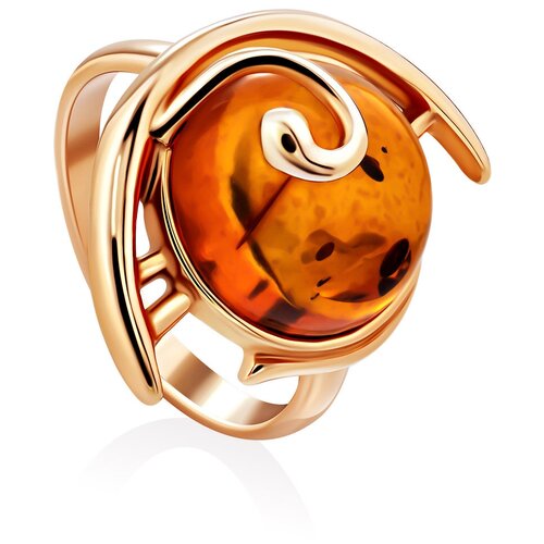 фото Amberholl кольцо «фудзияма» в необычной оправе из позолоченного серебра