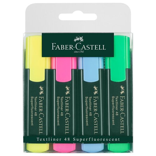 Набор текстовыделителей Faber-Castell 48 4цв, 1-5мм, пластик. уп, европодвес набор текстовыделителей faber castell grip 1543 4цв 1 5мм пластик уп европодвес 154304