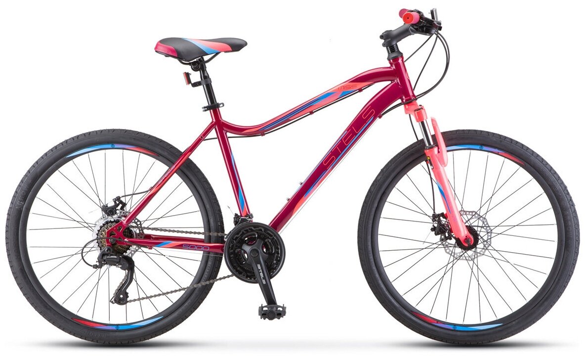 Велосипед горный Stels Miss - 5000 D 26" 18" вишнёвый/розовый