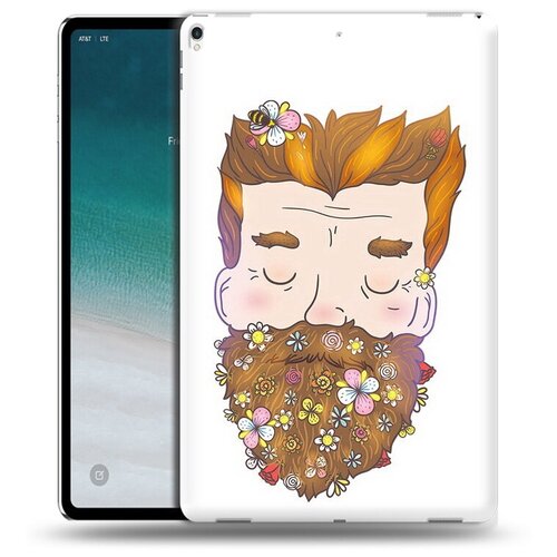 Чехол задняя-панель-накладка-бампер MyPads мужчина с цветами в бороде для iPad Pro 12.9 (2018) A1895/A1983/A2014 противоударный