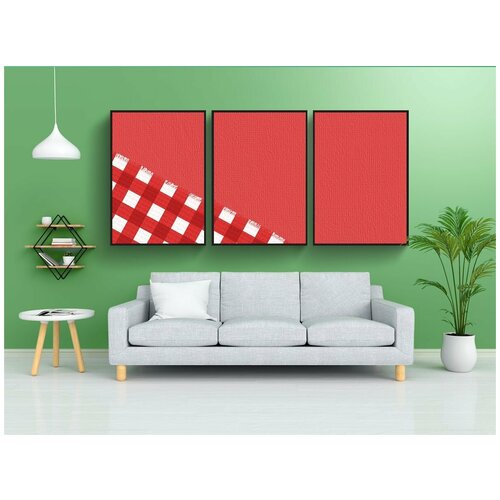 фото Набор модулных постеров для интерьера "задний план, красный, зонтик" 60x90 см. в тубусе, без рамки lotsprints