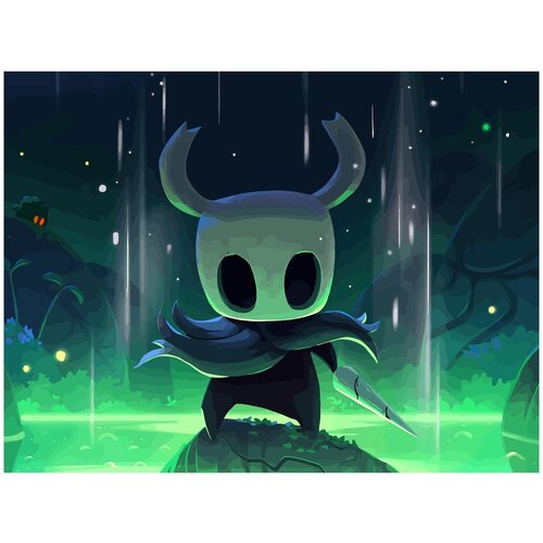 фото Картина по номерам на холсте hollow knight рыцарь - 3 40 х 30-1 goodwood